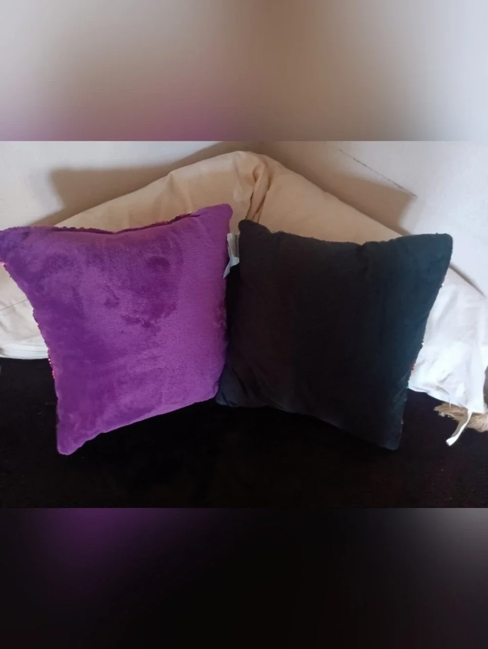 Set Of 2 Mainstays Reversible Sequin Sparkle Throw Pillows 17X17 New